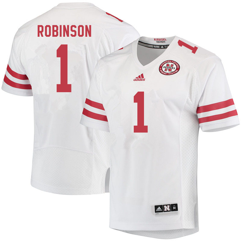 Men #1 Wan'Dale Robinson Nebraska Cornhuskers College Football Jerseys Sale-White